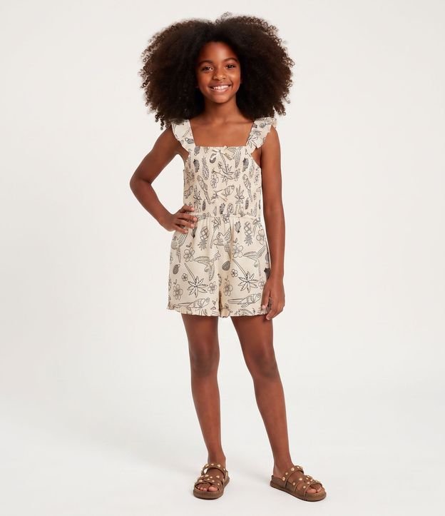 Enterito Infantil con Estampado Tropical - Talle 5 a 16 años