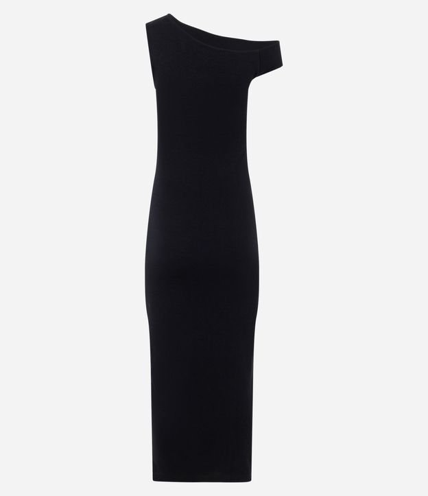 Vestido Midi en Cotton con Escote Hombro a Hombro y Drapeado 6