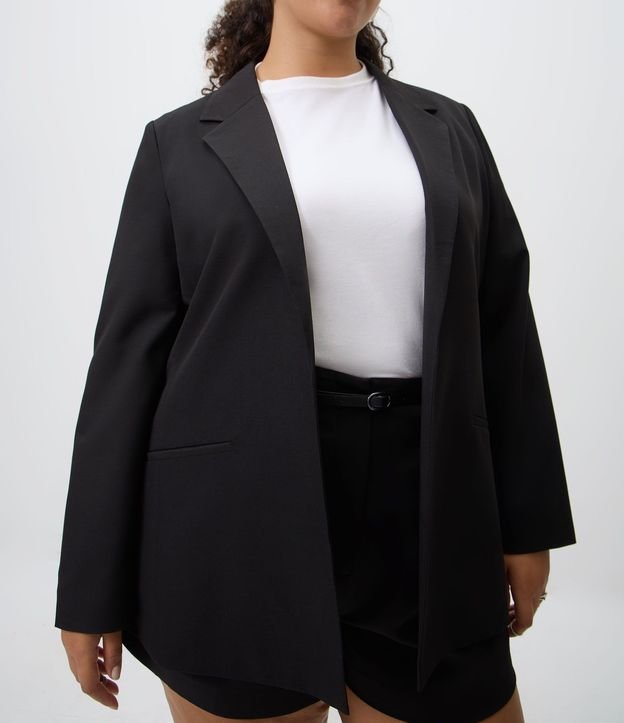 Blazer Alargado en Crepé sin botón Curve & Plus Size 3