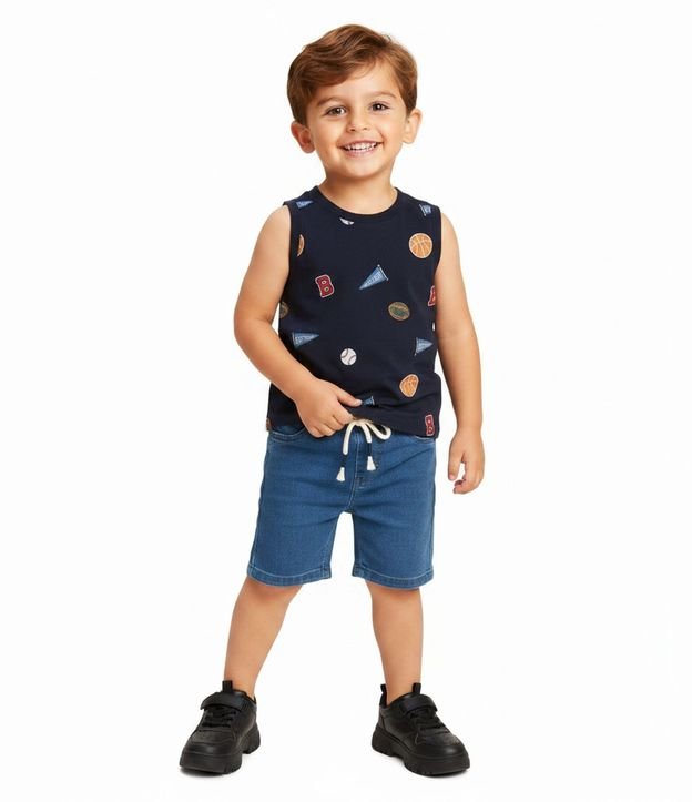 Musculosa Infantil en Algodón Estampado de Esportes – Talle 1 a 6 años