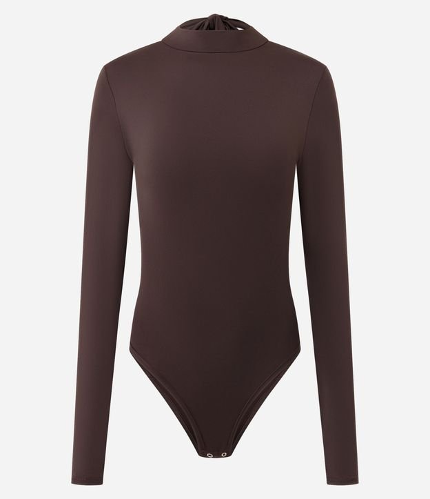 Body Manga Larga en Poliamida con Cuello Alto y Lazo 5