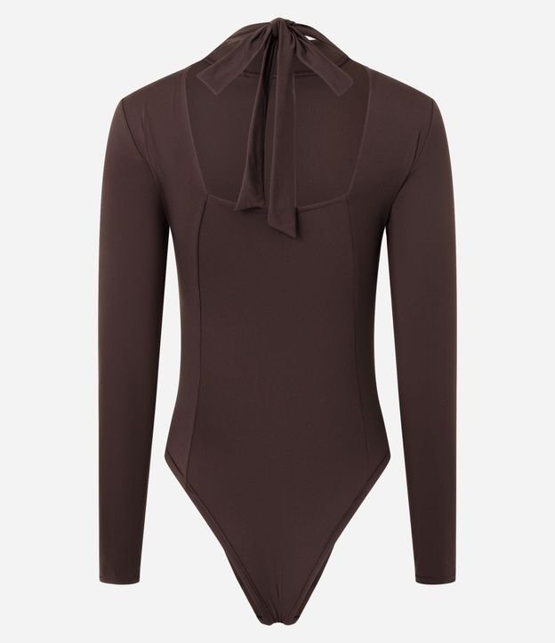 Body Manga Larga en Poliamida con Cuello Alto y Lazo 6
