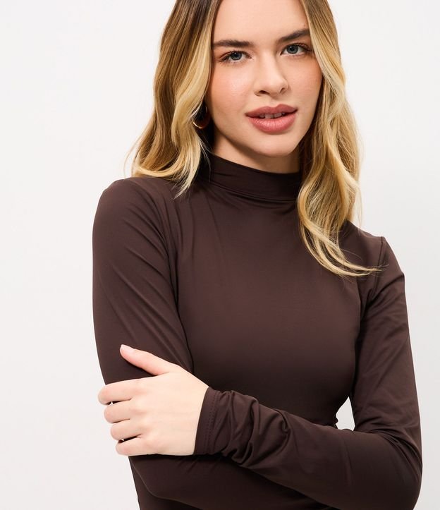 Body Manga Larga en Poliamida con Cuello Alto y Lazo 3