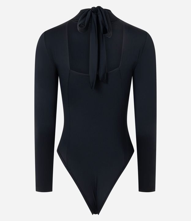 Body Manga Larga en Poliamida con Cuello Alto y Lazo 6