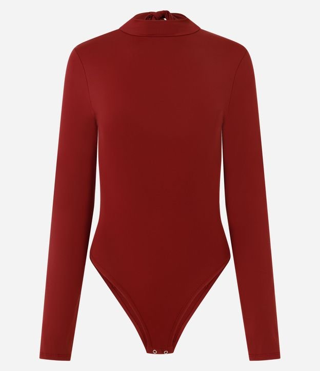 Body Manga Larga en Poliamida con Cuello Alto y Lazo 5