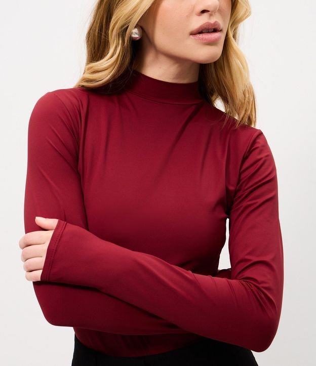 Body Manga Larga en Poliamida con Cuello Alto y Lazo 3