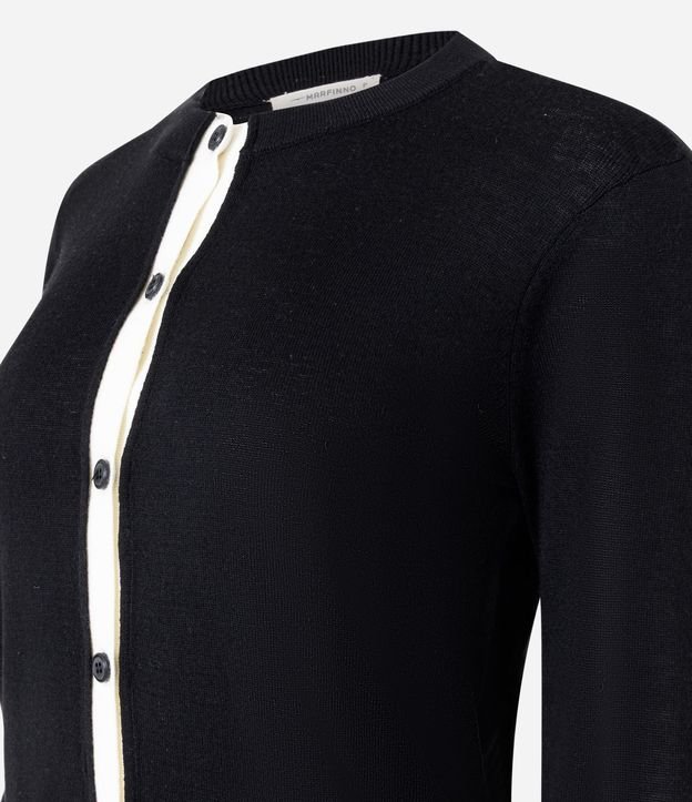 Cardigan en Punto con Viés Contrastantes 2
