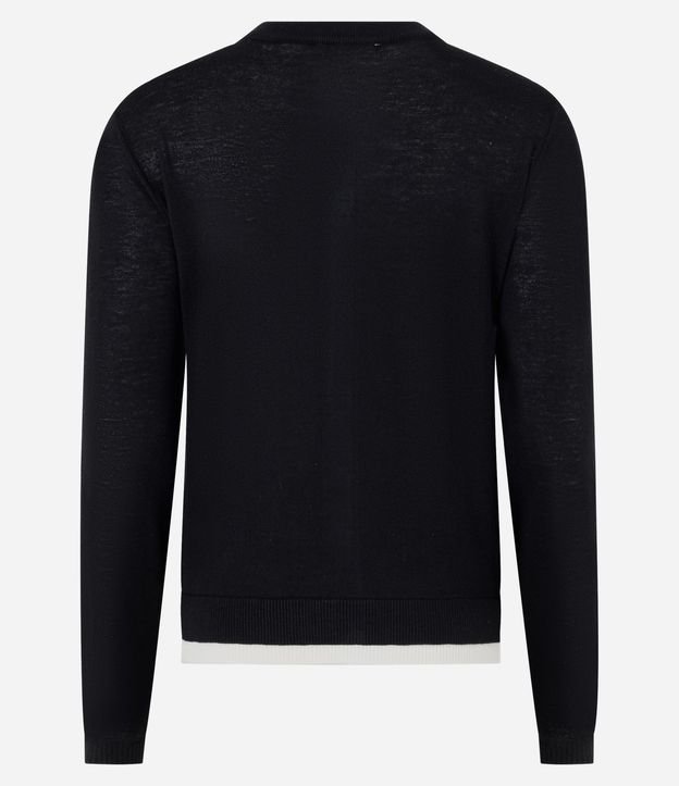 Cardigan en Punto con Viés Contrastantes 3