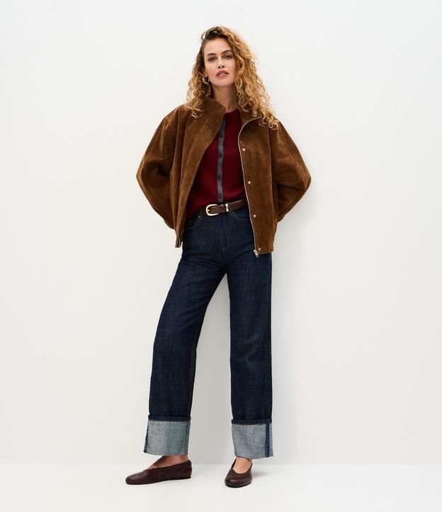 Cardigan en Punto con Viés Contrastantes 2