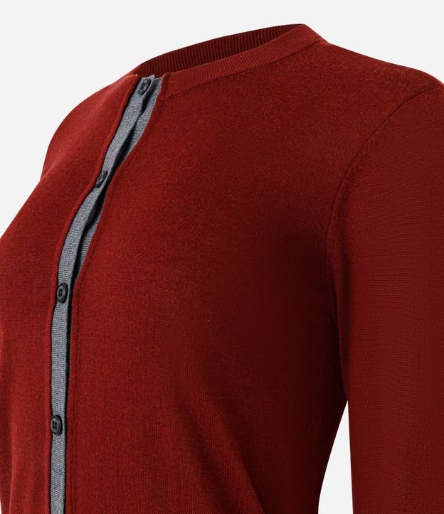 Cardigan en Punto con Viés Contrastantes 7