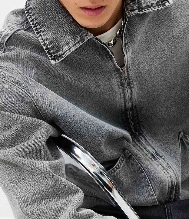 Campera Boxy Jeans con Cremallera 4