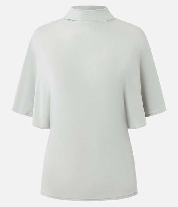 Blusa Amplia con Cuello Alto y Mangas Cortas 4