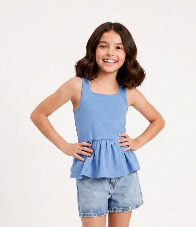 Blusa Peplum Infantil con Volado en el Bajo - Talle 5 a 16 años