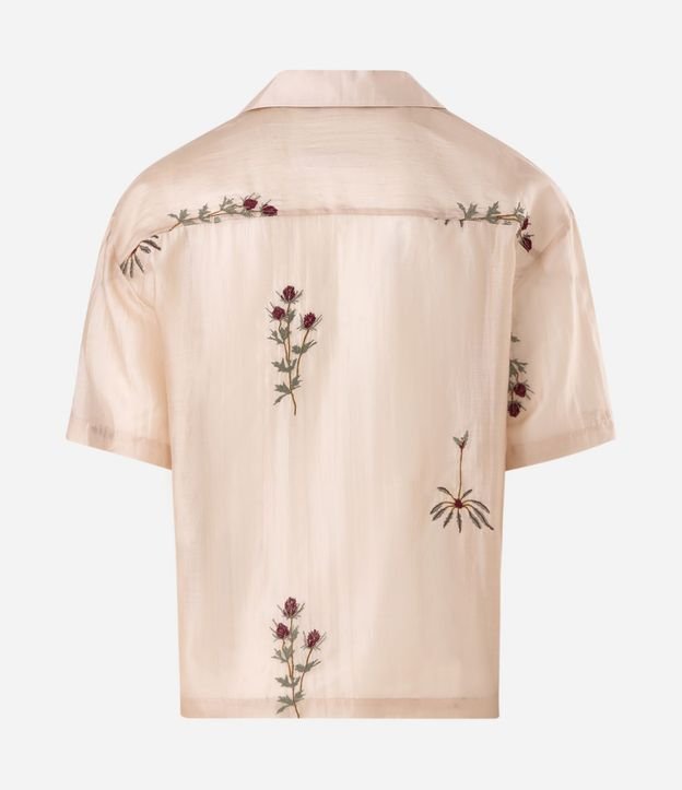 Camisa Boxy en Liocel con Bordado Floral Organza 6
