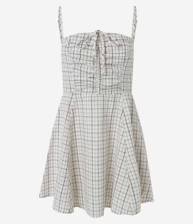 Vestido en Viscosa con Bretel Soft Texturizado de Cuadros 5