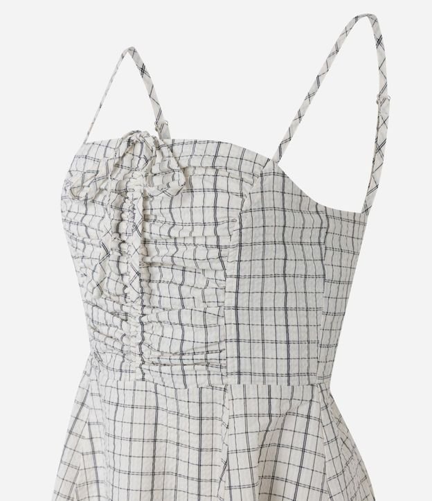 Vestido en Viscosa con Bretel Soft Texturizado de Cuadros 6
