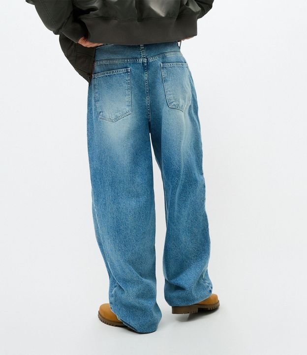 Pantalón Super Baggy en Jeans con Tribal en Efecto Deshichalado 3