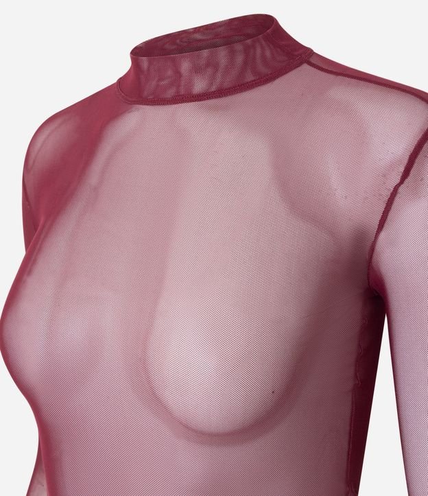 Blusa en Tule con Transparencia y Cuello Alto 6