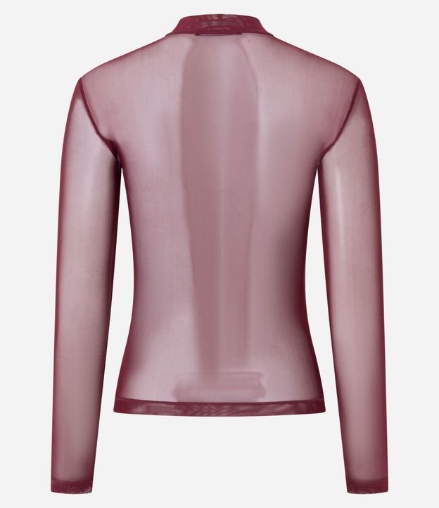 Blusa en Tule con Transparencia y Cuello Alto 7