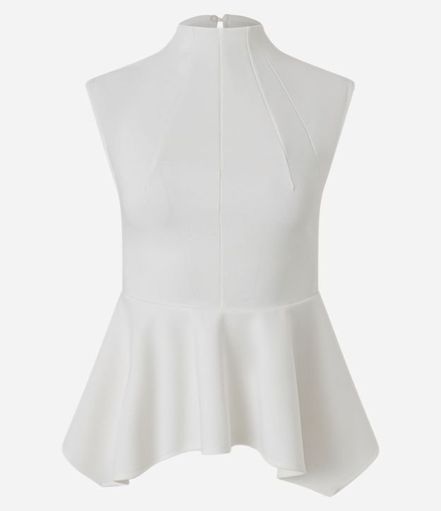 Blusa con Cuello Alto y Bajo Peplum Asimétrico 6