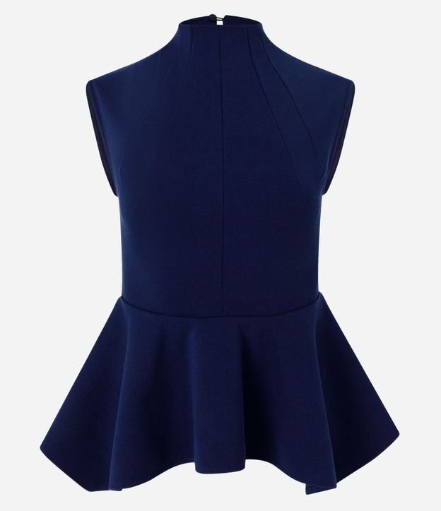 Blusa con Cuello Alto y Bajo Peplum Asimétrico 6