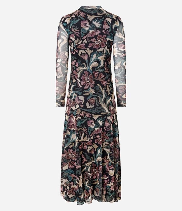 Vestido Largo en Tule con Estampado Floral 3
