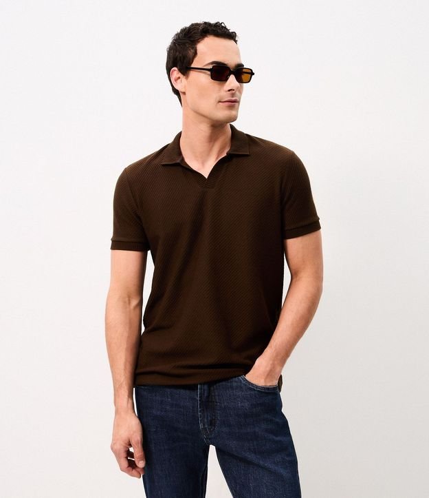 Remera Polo Comfort en Algodón con Textura