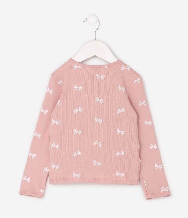 Blusa Infantil en Rib con Estampa de Lacitos - Talle 1 a 6 años 3