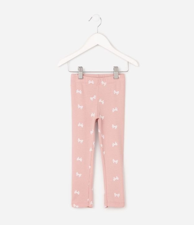 Pantalón Infantil Legging en Rib con Estampado de Moñitas – Talle 1 a 6 años 2