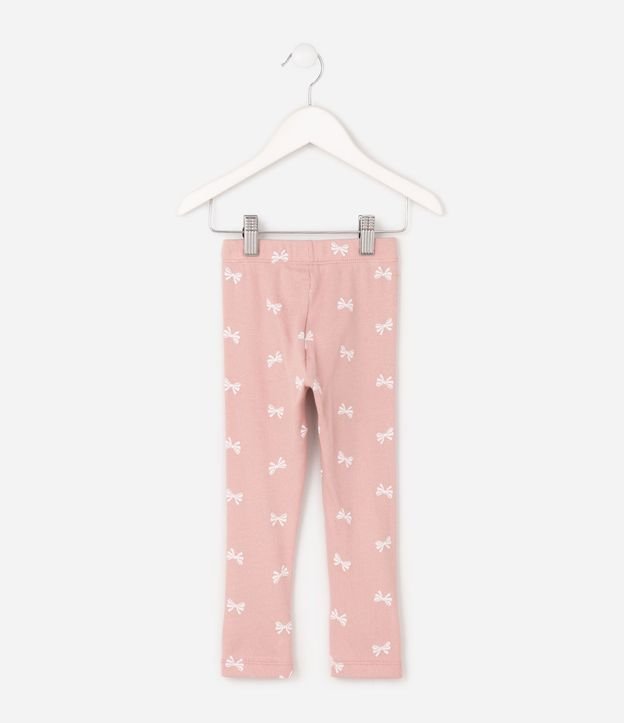 Pantalón Infantil Legging en Rib con Estampado de Moñitas – Talle 1 a 6 años 3