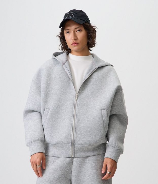 Campera Boxy en Malla Scuba con Capucha