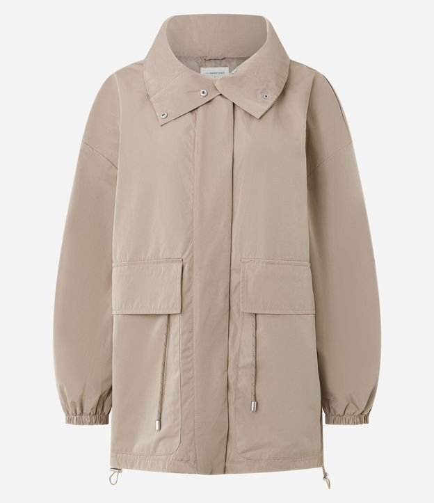 Campera Corta Vento Oversized con Ajuste en la Cintura y Bolsillos con Solapa 10