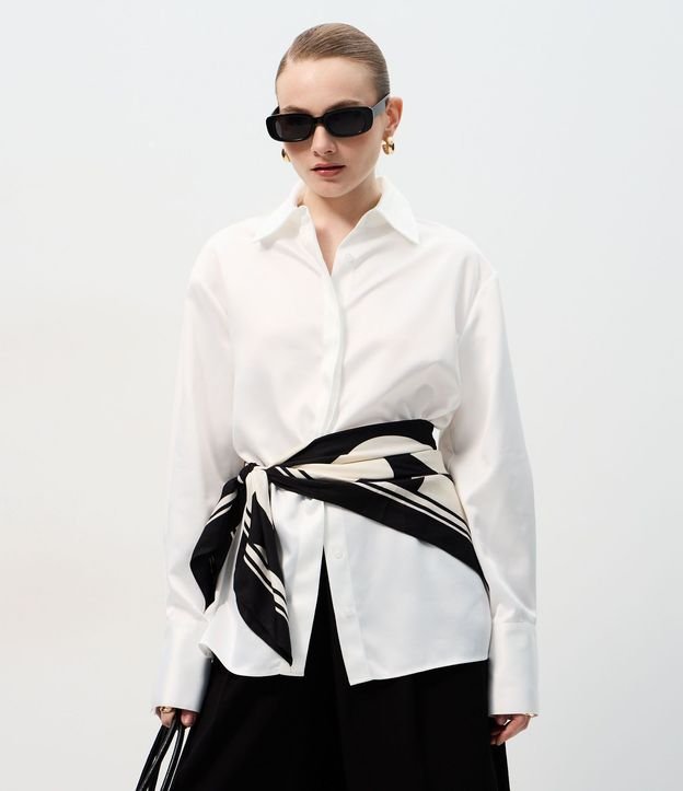 Camisa Satinada con Puños Largos