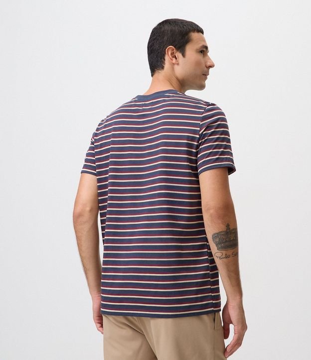 Remera Regular en Algodón con Rayas en Hilo Teñido 3
