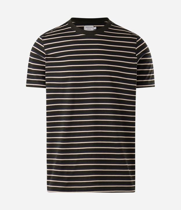 Remera Regular en Algodón con Rayas en Hilo Teñido 5