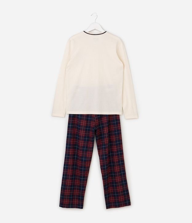 Pijama Infantil Harry Potter con Estampado Hogwarts y Pantalón de cuadros – Talle 7 a 16 años 3