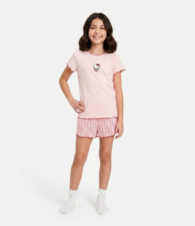 Pijama Corto Infantil con Estampa de Hello Kitty - Talle 5 a 16 años 1