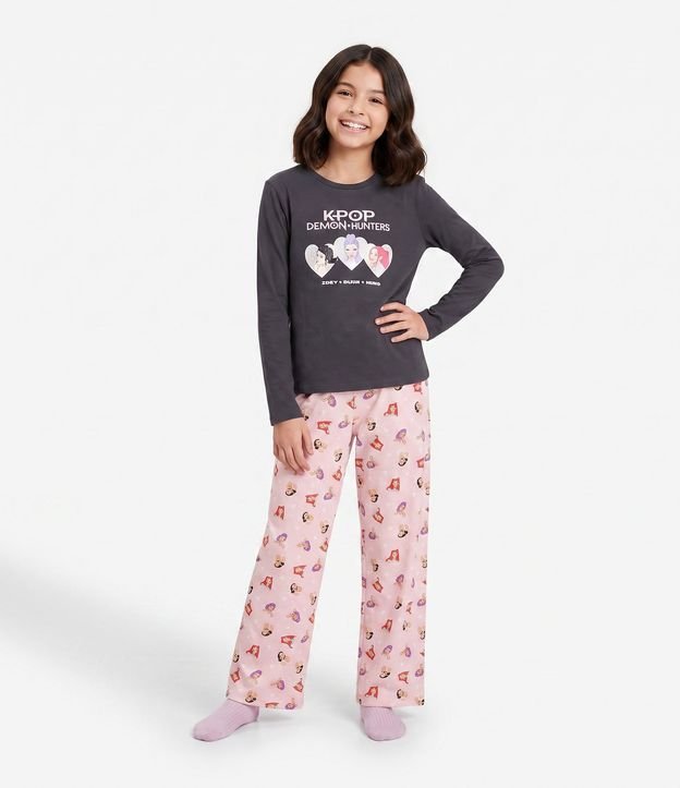 Pijama Infantil en Rib K-pop Demon Hunters - Talle 5 a 14 años