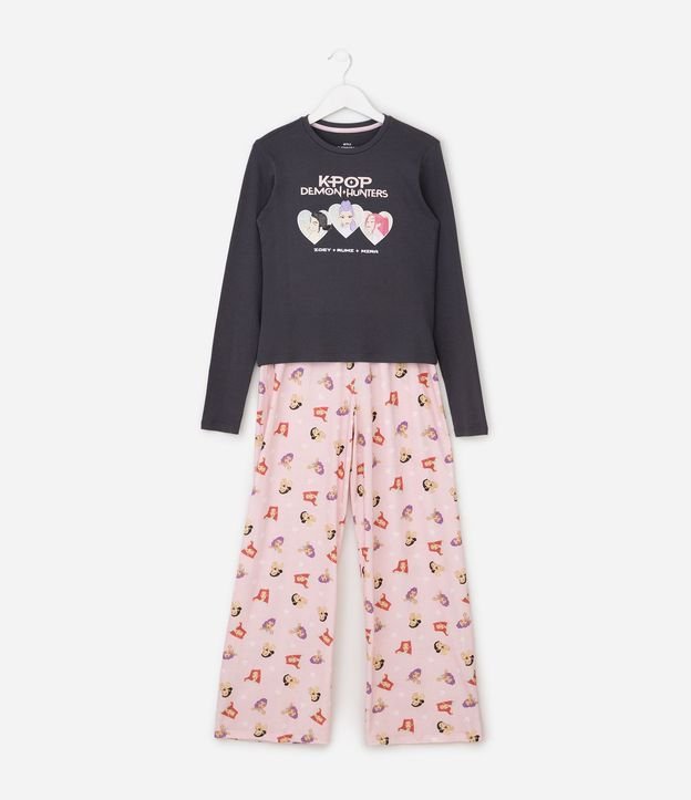 Pijama Infantil en Rib K-pop Demon Hunters - Talle 5 a 14 años 2