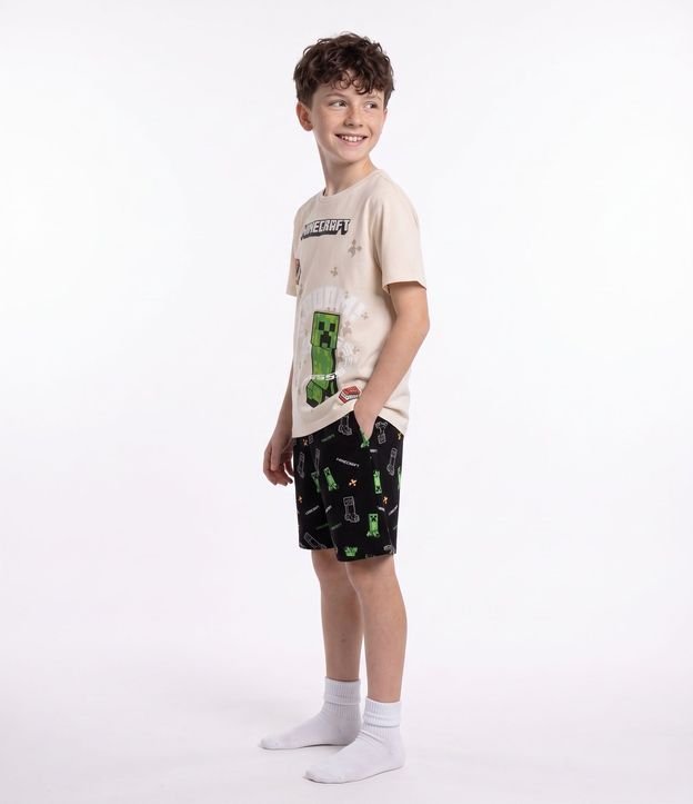 Pijama Infantil en Algodón con Estampa de Minecraft - Talle 5 a 14 años 2