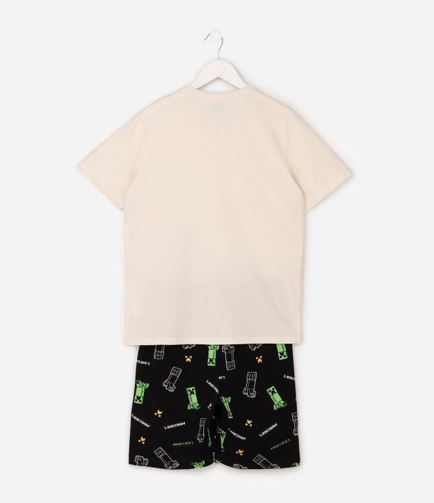 Pijama Infantil en Algodón con Estampa de Minecraft - Talle 5 a 14 años 2