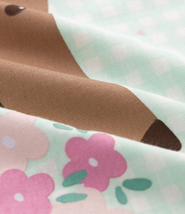 Camisón Infantil en Algodón con Estampa de Perro y Floral - Talle 5 a 14 años 4