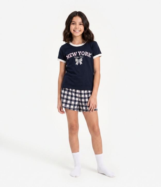 Pijama en Algodón con Estampa de New York - Talle 7 a 16 años
