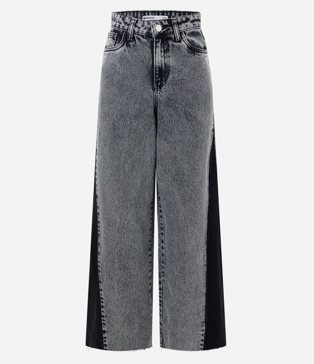 Pantalón Wide Leg en Jeans con Recorte Lateral y Cintura Mediana 5