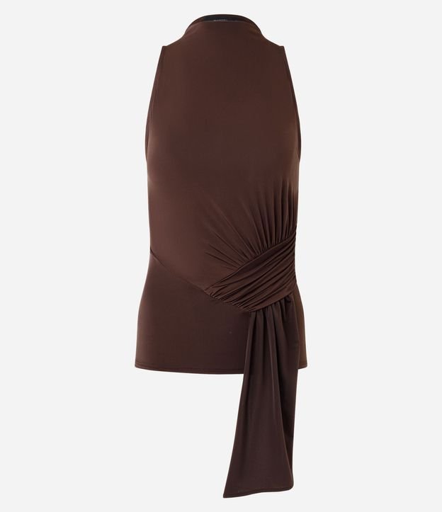 Blusa Cuello Halter en Malla con Detalle de Cinta Suelta 5