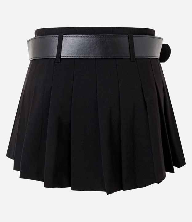 Short Pollera Sastrería Plegado con Cinturón y Cintura Alta 2