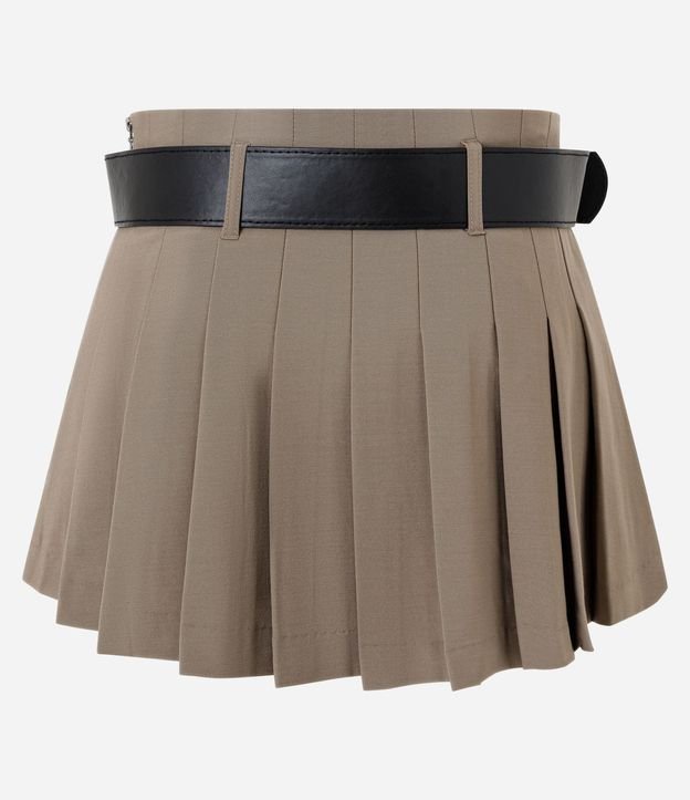 Short Pollera Sastrería Plegado con Cinturón y Cintura Alta 2