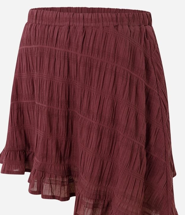 Pollera Texturizada con Bajo Asimétrico y Volado 2