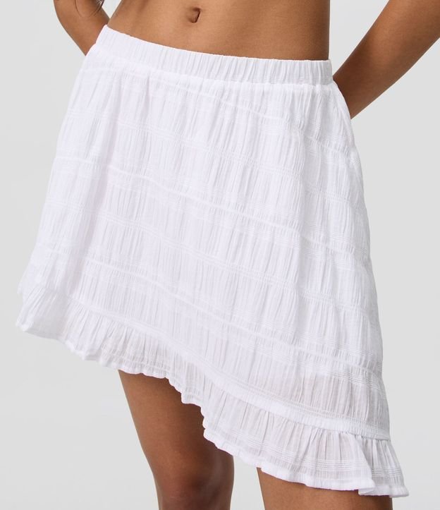 Pollera Texturizada con Bajo Asimétrico y Volado 3