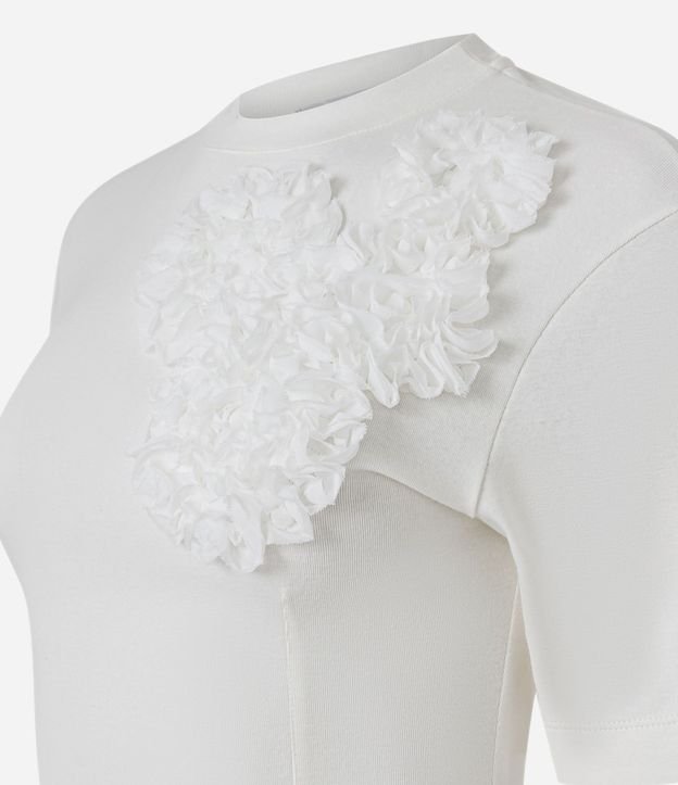 Blusa en Algodón con Aplicaciones Florales en Relieve 2